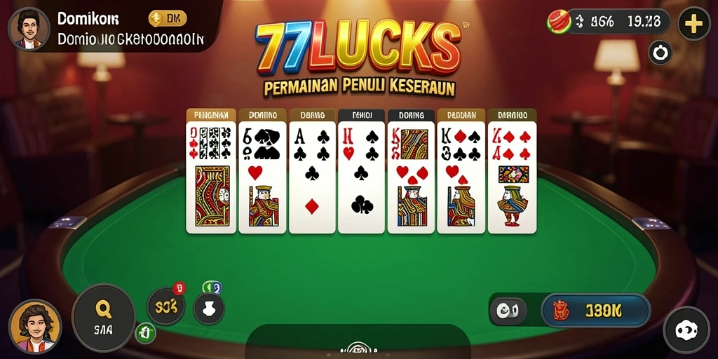 Screenshot dari gameplay Domino yang menarik di 77LUCKS.