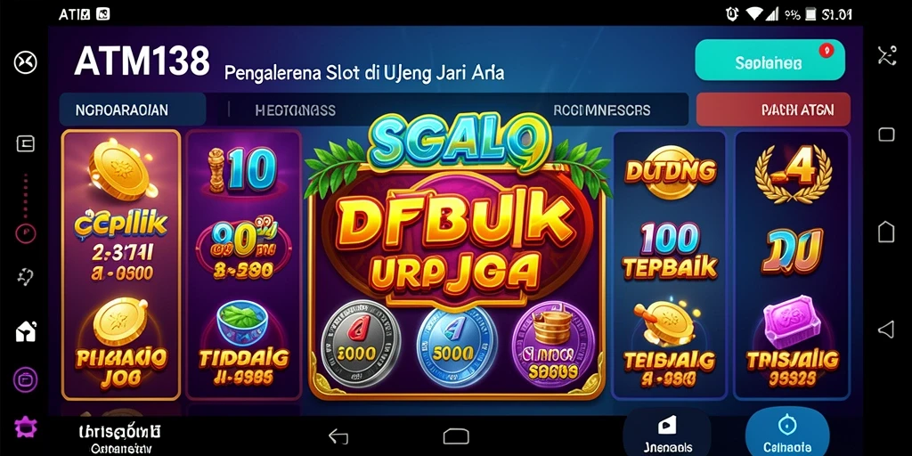 Tangkapan layar gameplay ATM138 dengan tema slot yang menawan.
