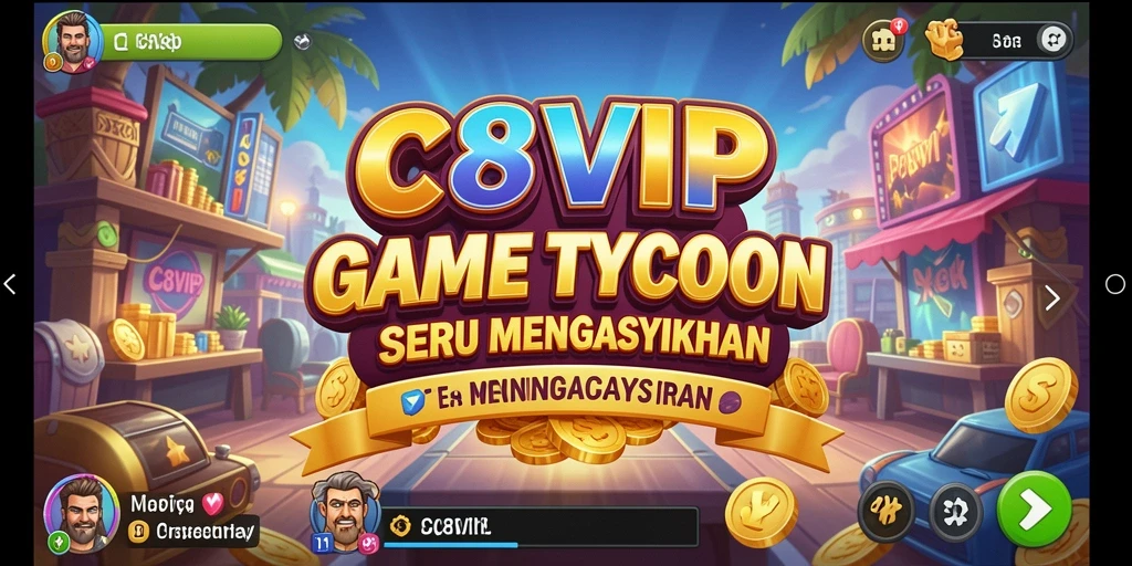 Gameplay C8VIP yang menantang dan interaktif dalam membangun bisnis.