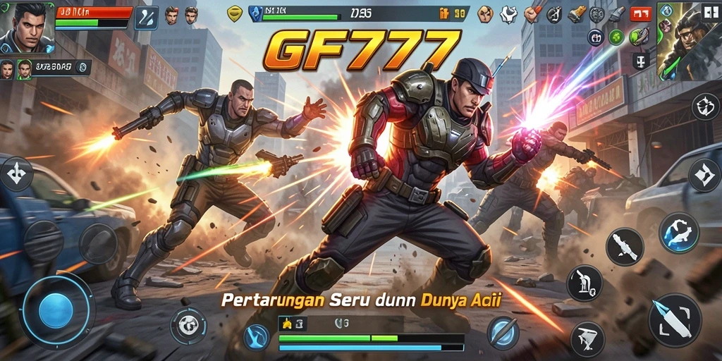 Screenshot GF777 menampilkan pertarungan aksi yang mendebarkan.
