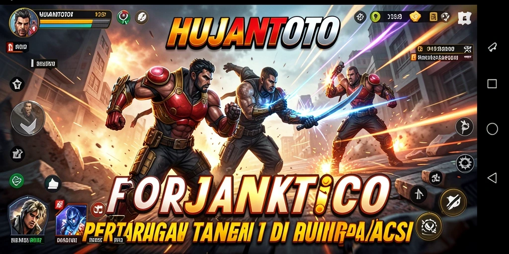 Tampilan epic dari gameplay seru HUJANTOTO.