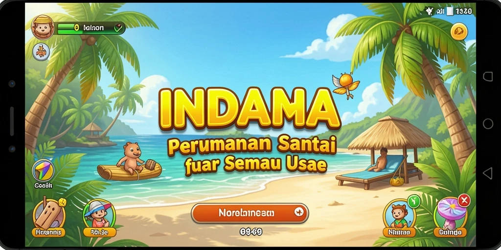 Tampilan gameplay INDAAA yang seru dan penuh warna.