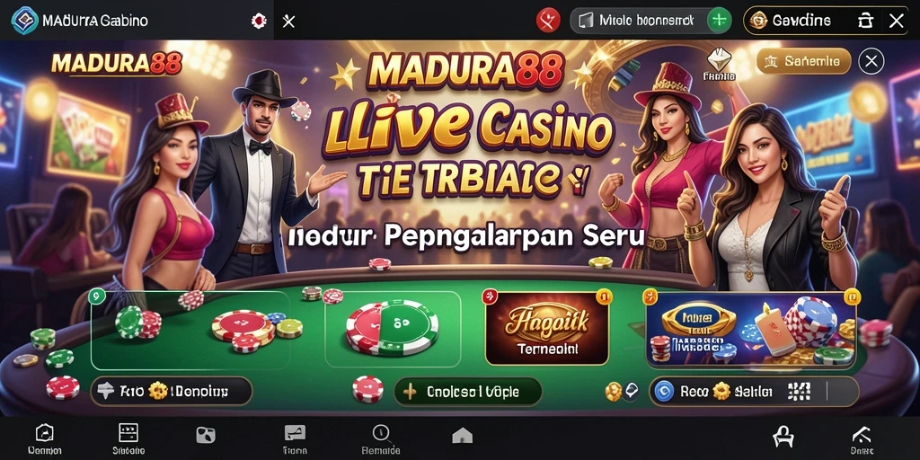 Tampilan seru gameplay Live Casino di MADURA88 dengan dealer langsung.