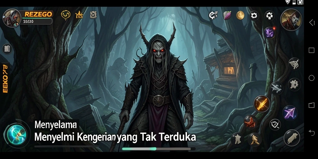 Tampilan gameplay seram di REZEGO yang menggugah adrenalin.