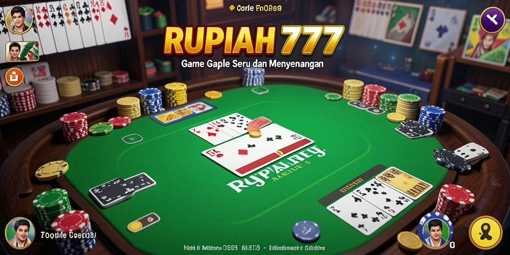 Screenshot utama RUPIAH777 menampilkan gameplay Gaple yang seru.