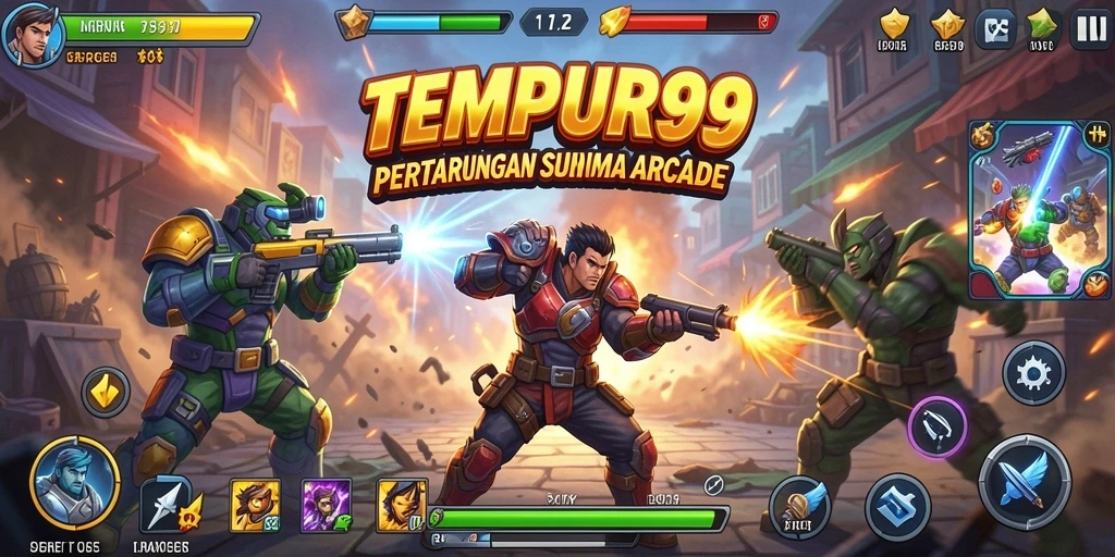 Tampilan gameplay yang penuh aksi dalam TEMPUR99.