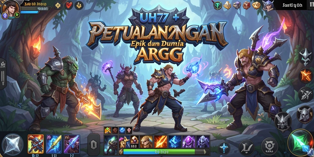 Tampilan gameplay UH77 menampilkan aksi pertempuran yang mendebarkan dalam dunia fantasi.